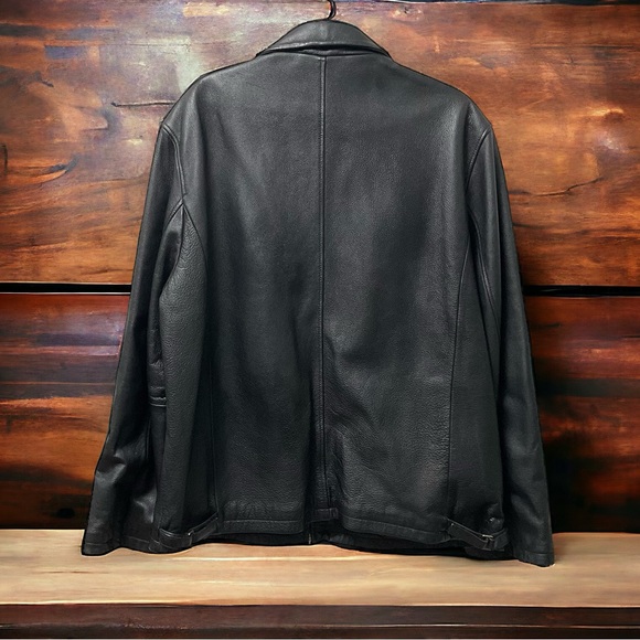 Guess Men’s Warm Quilt Lined Black Genuine Leather Zipper Jacket! - Picture 2 of 7